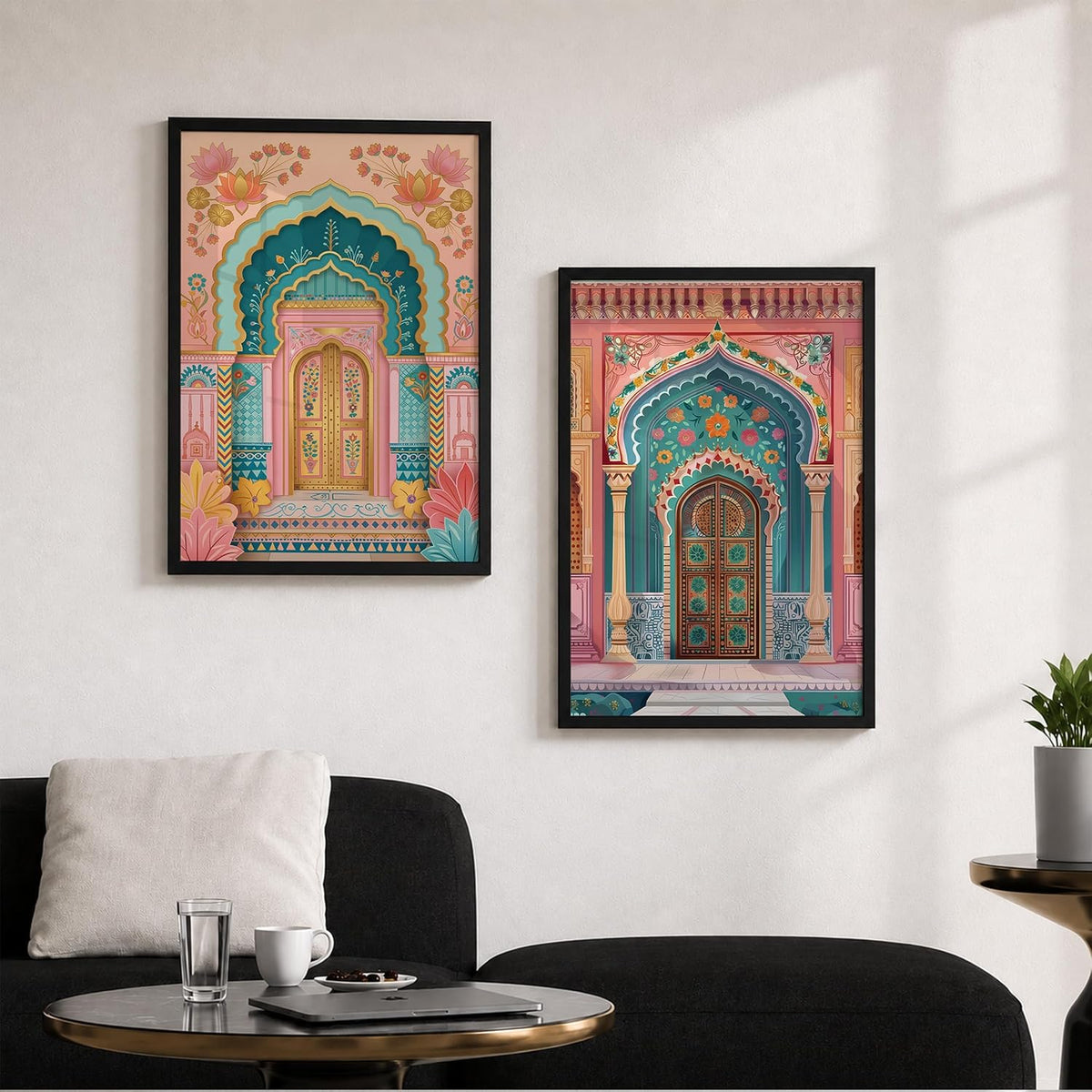 Traditional Indian Wall Art — Set of 2 (ART 13, 13x19 INCHES)
