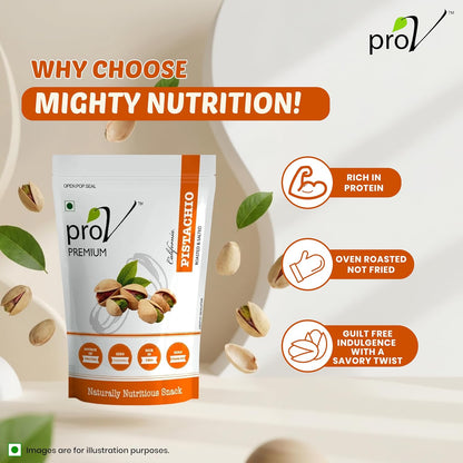 ProV Premium Roasted California Pistachios | 250g | Lightly Salted | High in Protein & Fiber | Heart-Healthy Everyday Snack
