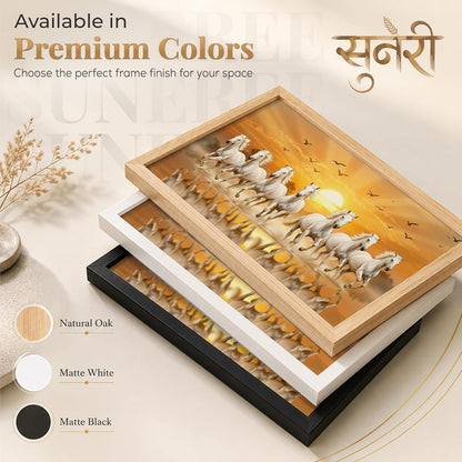 7 Horse Vastu Wall Painting (Landscape Collection) (Natural, Design 25, 48L x 33W cm)