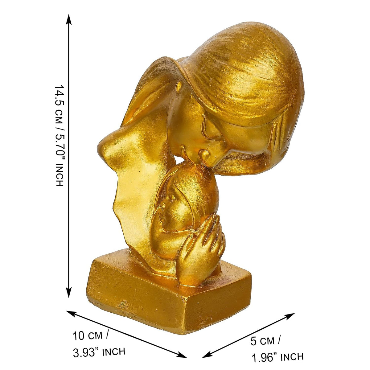 Premium Mother Baby Statue Showpiece Gift, Resin Mother Baby Figurine, motherr Child Statue, Home Decor Items, House Warming Gifts Mother's Day, Baby Shower Gifts for Mom to be (Gold)