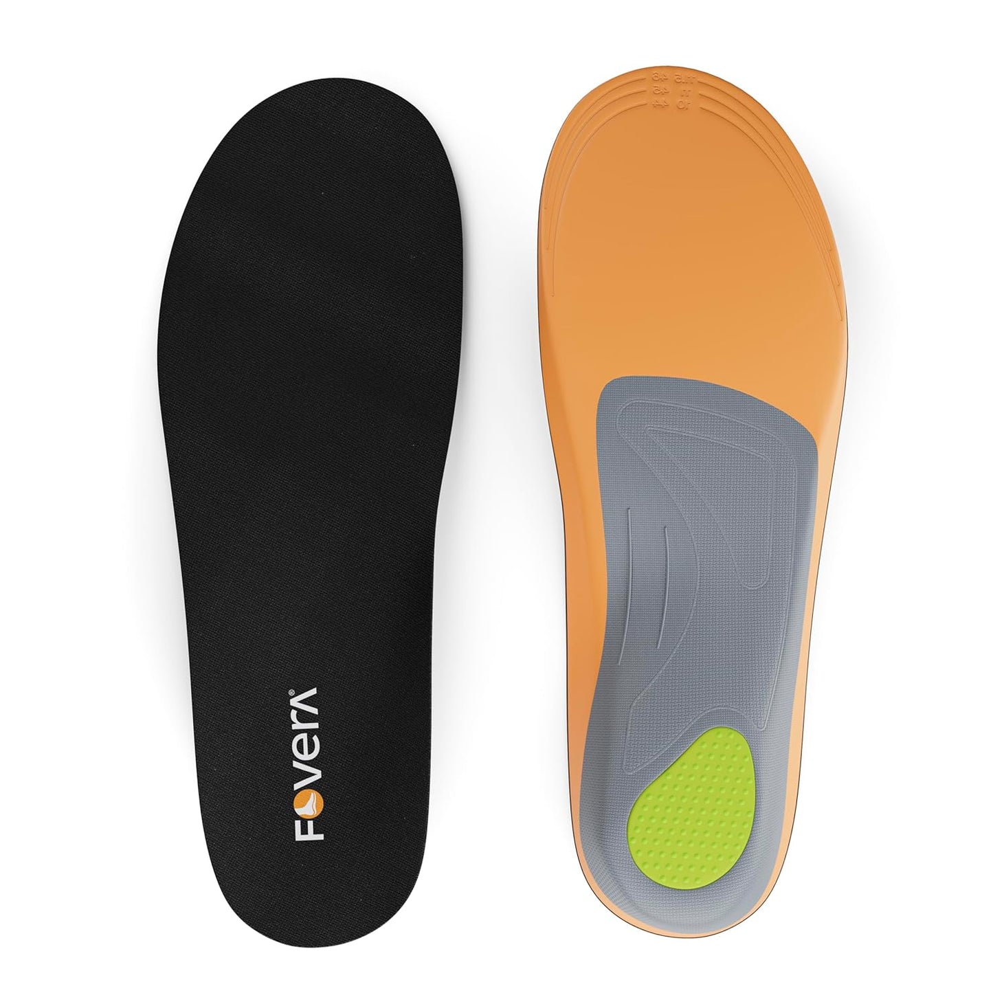 FOVERA Rigid Arch Support Insole for Flat Feet - Orthotic Shoe Inserts for Plantar Fasciitis, Heel Spurs, High Arch, Foot Pain & Enhanced Stability, Trimmable Shoe Soles (L, Men's 8-9.5 UK)