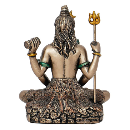 eCraftIndia Brown Resin Meditating Lord Shiva Statue | Lord Shiva Idol for Home Decor Pooja Room Office Car Dashboard | Shiv Murti | Shiv Idol Gift for Diwali Housewarming Maha Shivratri Birthday