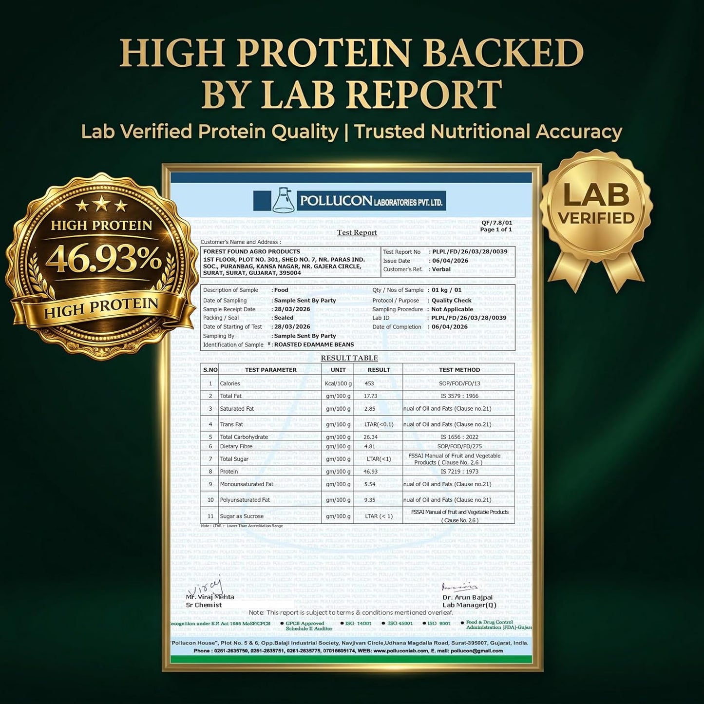 Forest Found Roasted & Salted Edamame (300g) Beans | 46% High Protein & 14% Fiber | Oil-Free Vacuum Roasted Crunchy Seeds | Low Carb, Plant-Based Protein Healthy Snack | Young Green Soybeans
