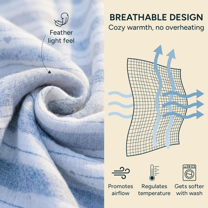 NINTARABABY Extra-Large Swaddle - 100% Organic Premium Muslin Cotton, 47" x 47" (119 cm x 119 cm), Ultra-Soft, Breathable & Lightweight, Multipurpose, Hypoallergenic, Gift for Newborn Girls