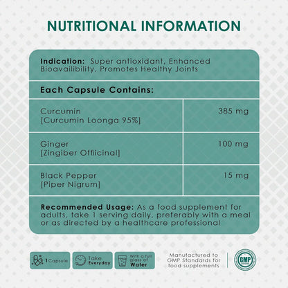 Nutritional information label for a supplement with ingredients and usage instructions.