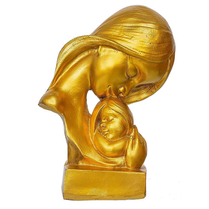 Premium Mother Baby Statue Showpiece Gift, Resin Mother Baby Figurine, motherr Child Statue, Home Decor Items, House Warming Gifts Mother's Day, Baby Shower Gifts for Mom to be (Gold)