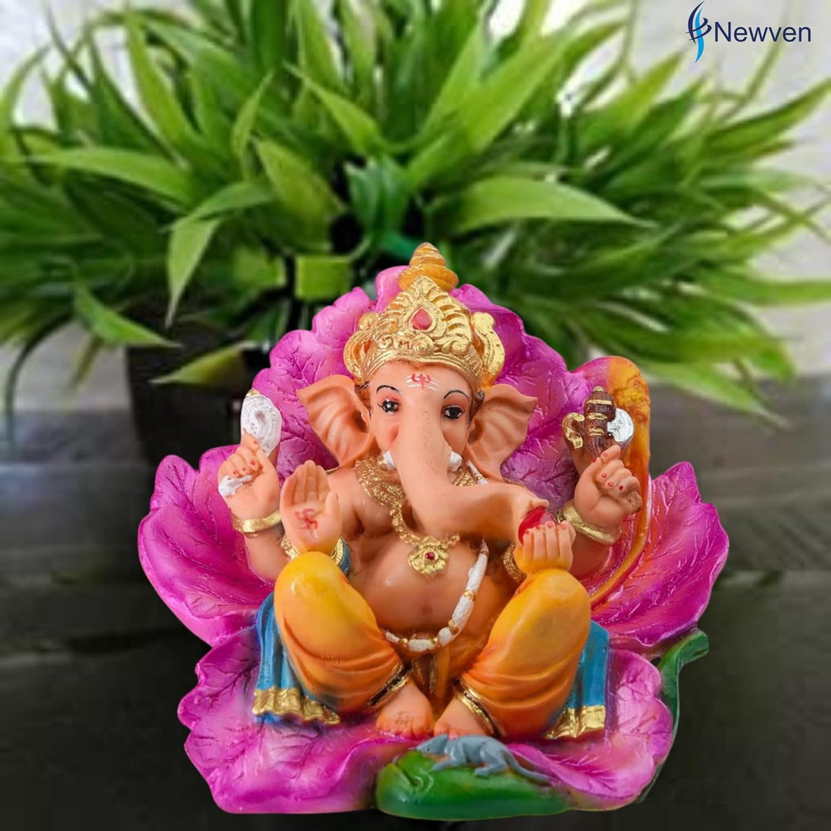 Ganesh Idol Ganapati Murti, Polymarble Statue for Home Mandir