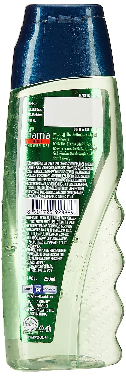 Fiama Men Shower Gel, Quick Wash and Oil Control - 250ml