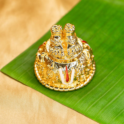 Tirupati Balaji Charan (4.7 cm) | Lord Venkateswara Feet Idol for Car Dashboard, Pooja Room, Home Decor & Office Desk | Venkateshwara Swamy Murti | Perumal Statue | God Idols for Gifting