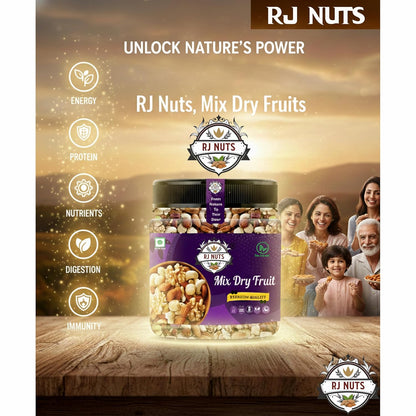 RJ Nuts Premium Nutmix Fruit & Nuts Natural Premium Mix Nuts (Cashews, Almonds, Raisins, Cranberries) Delicious & Crunchy Dry Fruits