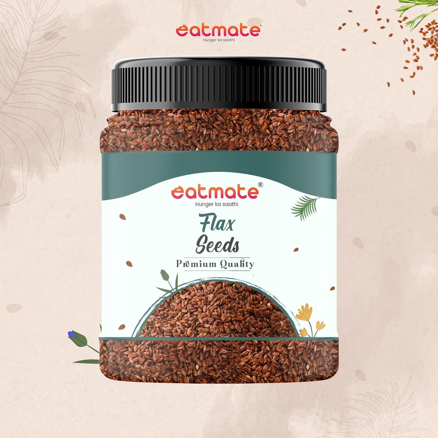 Eatmate Premium Flax Seeds | Raw & Natural Alsi Seeds | Rich in Protein & Dietary Fibre | High in Antioxidants & Iron | Healthy Superfood for Smoothies, Salads & Daily Nutrition