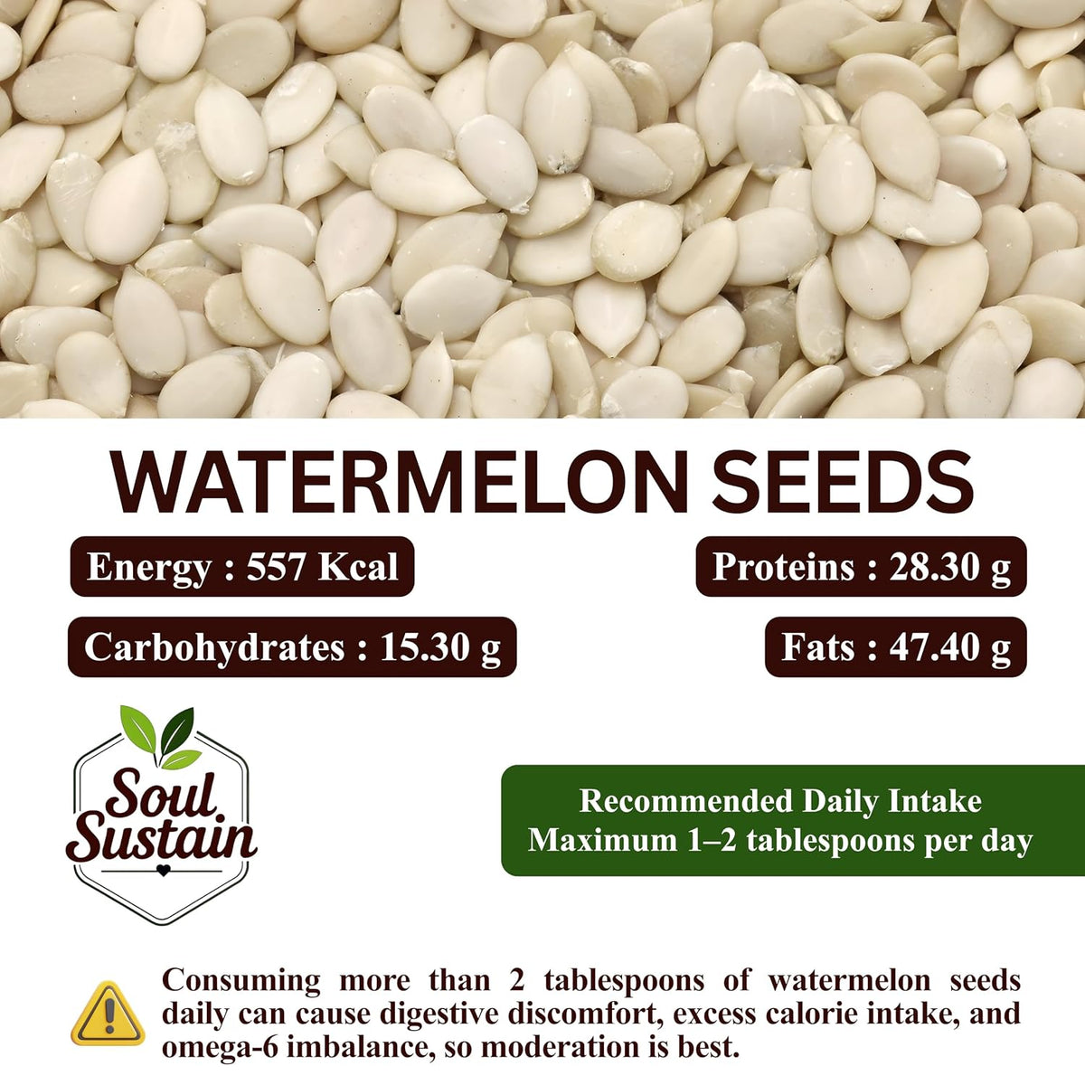 Watermelon Seeds Raw Superfood (80 GM) – Plant Protein Boost, Rich in Fiber & Healthy Fats, Heart & Bone Support, Snack or Recipe Toppers, Smoothies, Salads, Baking, Nutritious Seeds for Daily Use