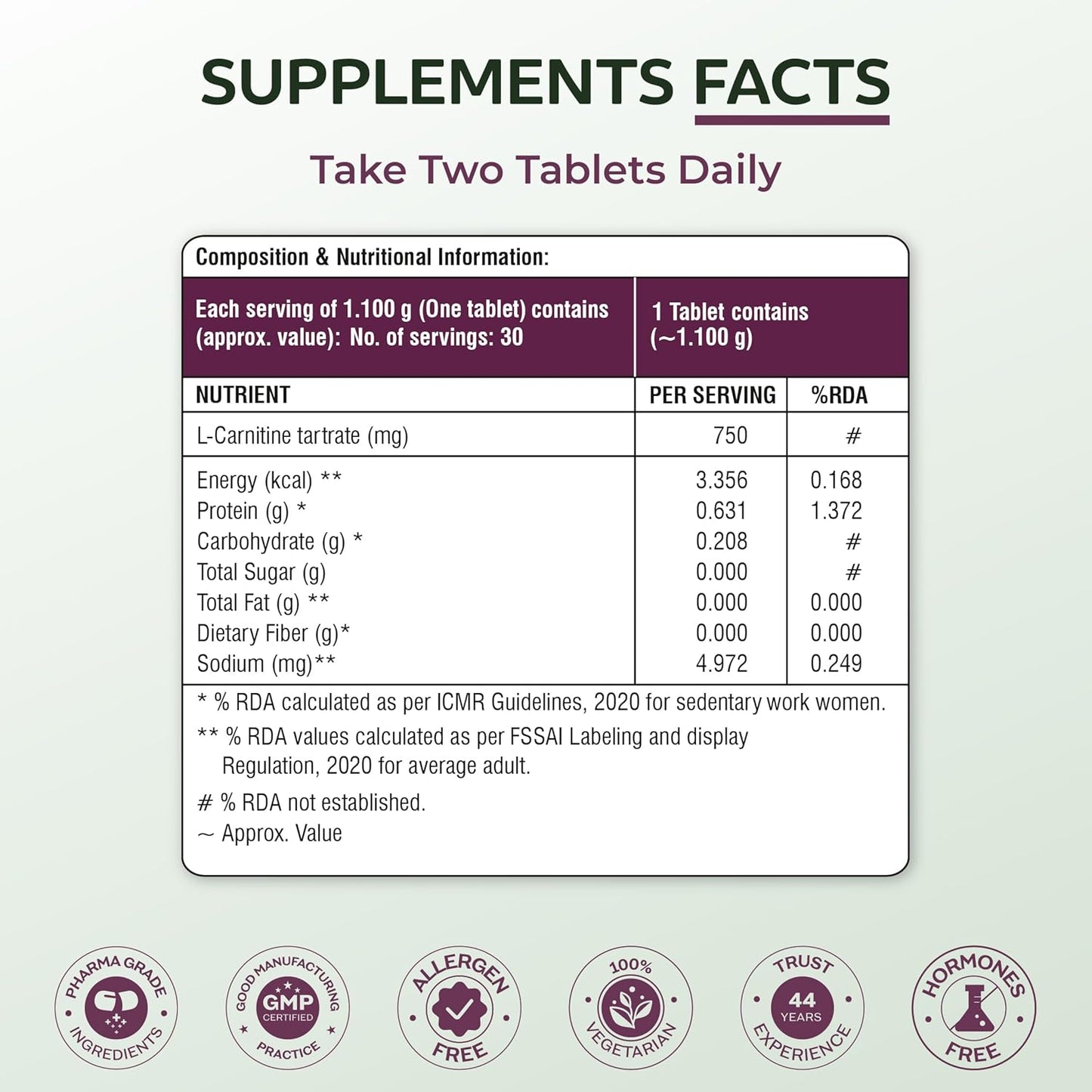 Arth Weight Management | Weight Control Supplement | L-Carnitine Tartrate 1500 mg | Metabolism Booster for Women | Emcure Pharmaceuticals Ltd. | 30 Veg Weight Management Tablet for Women