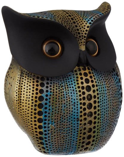Modern Classy Happy Owl Resin Art Figure Showpiece (Multicolor), 13L X 6.5W X 14H CM