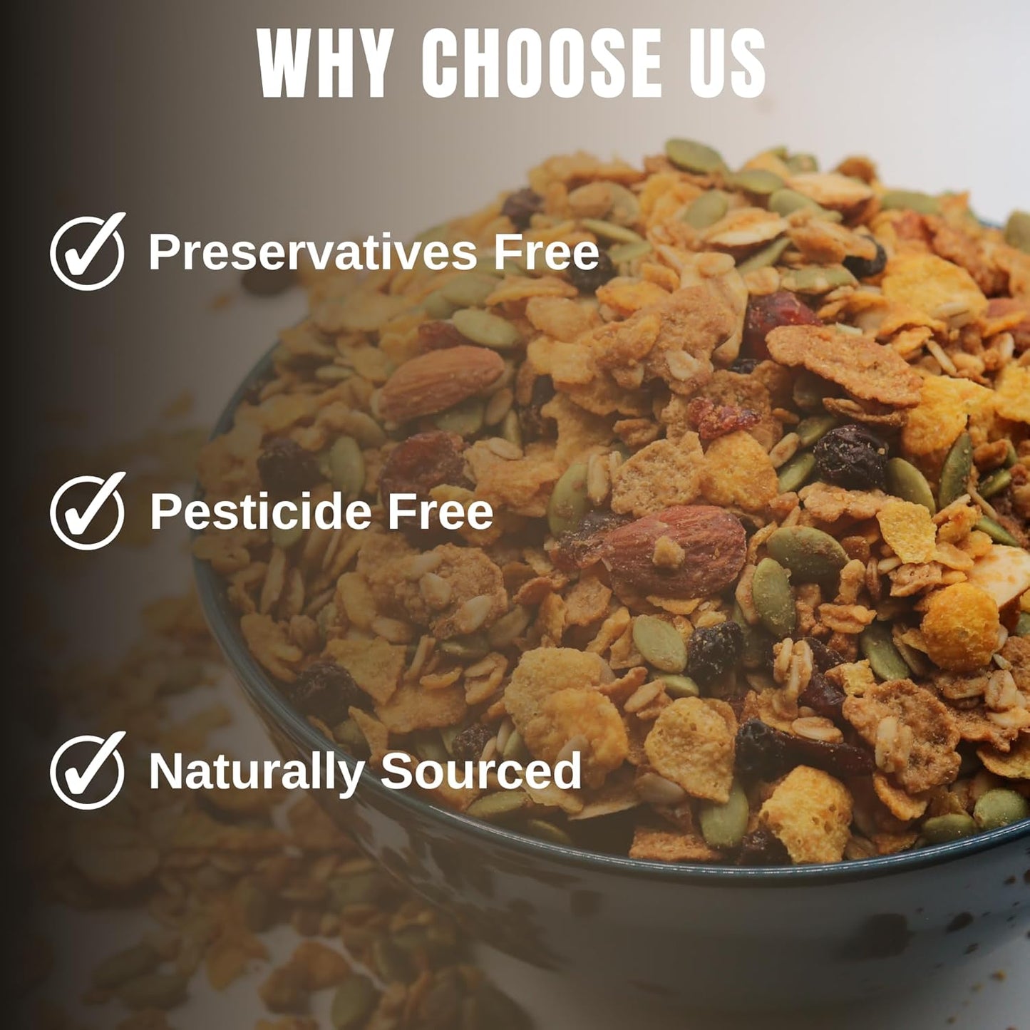VASUNDHARA DHARITRI Honey Roasted Nuts & Berries Trail Mix, 250g | Premium Mix of Nuts, Berries, Seeds & Oats, Protein & Fiber-Rich Snack, Boosts Energy & Immunity, No Preservatives
