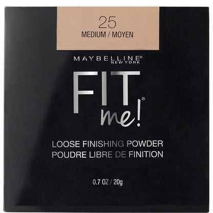 Maybelline New York Fit Me Loose Finishing Powder, Silky and Lightweight, Natural-looking beautiful skin, Quick blendable skin-friendly flawless makeup Loose Powder - Medium|20 grams