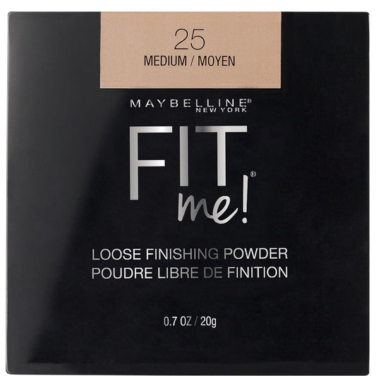 Maybelline New York Fit Me Loose Finishing Powder, Silky and Lightweight, Natural-looking beautiful skin, Quick blendable skin-friendly flawless makeup Loose Powder - Medium|20 grams