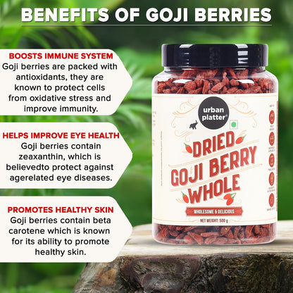 Urban Platter Goji Berries, 200g (Antioxidant-Rich Superfood | Naturally Sweet & Chewy | Great for Snacking, Smoothies & Baking)