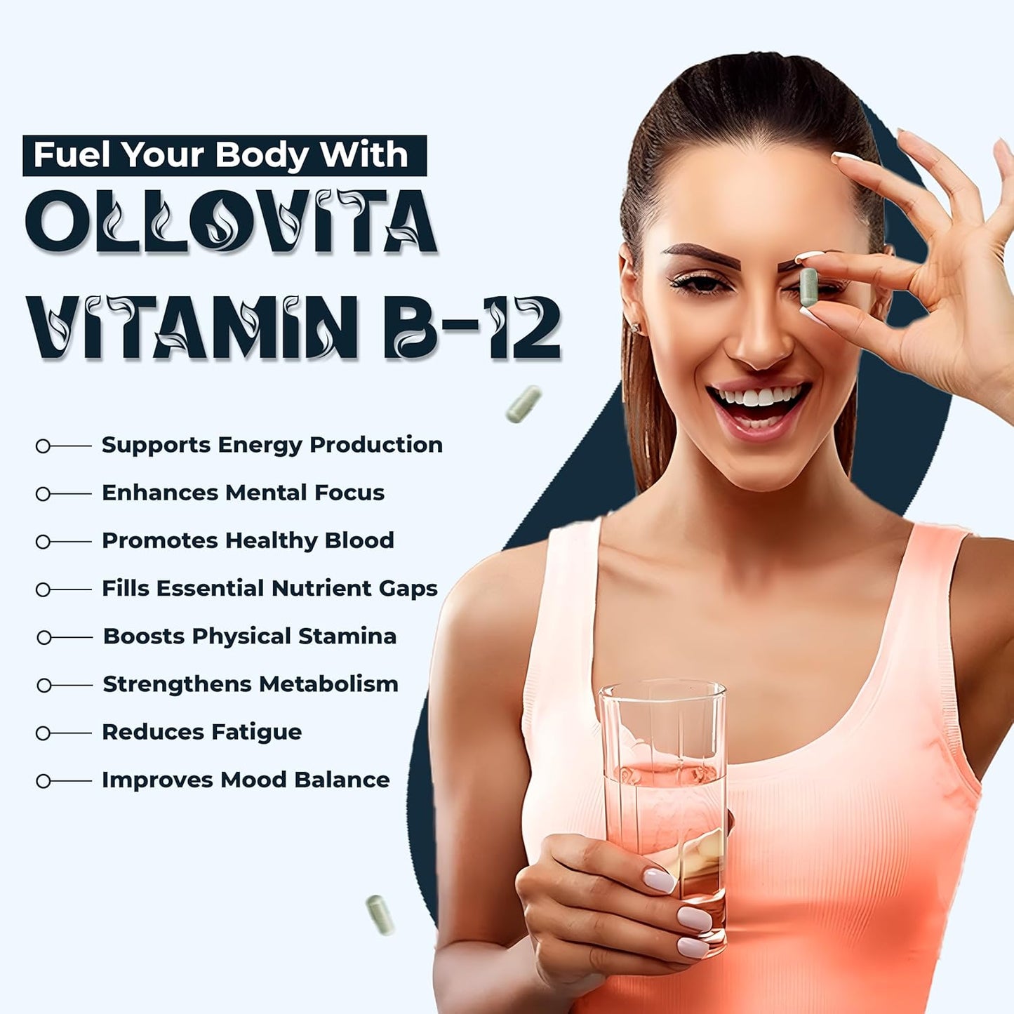 Vitamin B12 Supplement – 1000mcg Plant-Based Veg Capsules for Energy, Metabolism & Nerve Support | Boosts Vitality & Wellness | Supports Red Blood Cells | 60 Capsules
