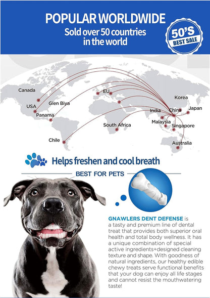 Gnawlers Dent Defense Anti Bacterial, Dental Chew Bone for Dogs Medium, 525 g