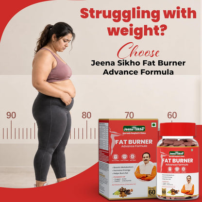 Jeena Sikho Fat Burner Advance Formula 60 Tablets, Ayurvedic Weight Loss Supplement for Men & Women, Helps Reduce Belly Fat & Improve Metabolism, With Amla, Guggul & Pipali