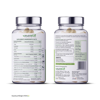 Zephivo HEALTH VEDA ORGANICS PRIVATE LIMITED Lung Detox With Vitamin C & Grape Seed Extract | 60 Veg Capsules | Supports Healthy Breathing | For Detoxification Of Lungs & Immunity | For Both Men & Women