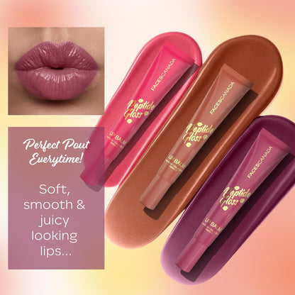 FACES CANADA Peptide Gloss Lip Balm - Cherry Charm 03, 10 ml | Tinted Lip Balm | Deeply Nourishing | Lightweight | Soft & Smooth Finish | Overnight Lip Treatment | With Butters & Hyaluronic Acid Infused