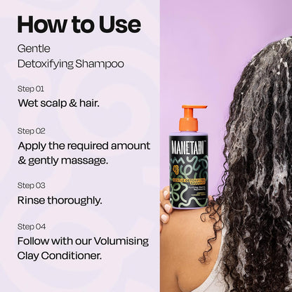 MANETAIN Gentle Detoxifying Shampoo 237ml – Deep Cleansing for Oily Scalp & Fine Hair