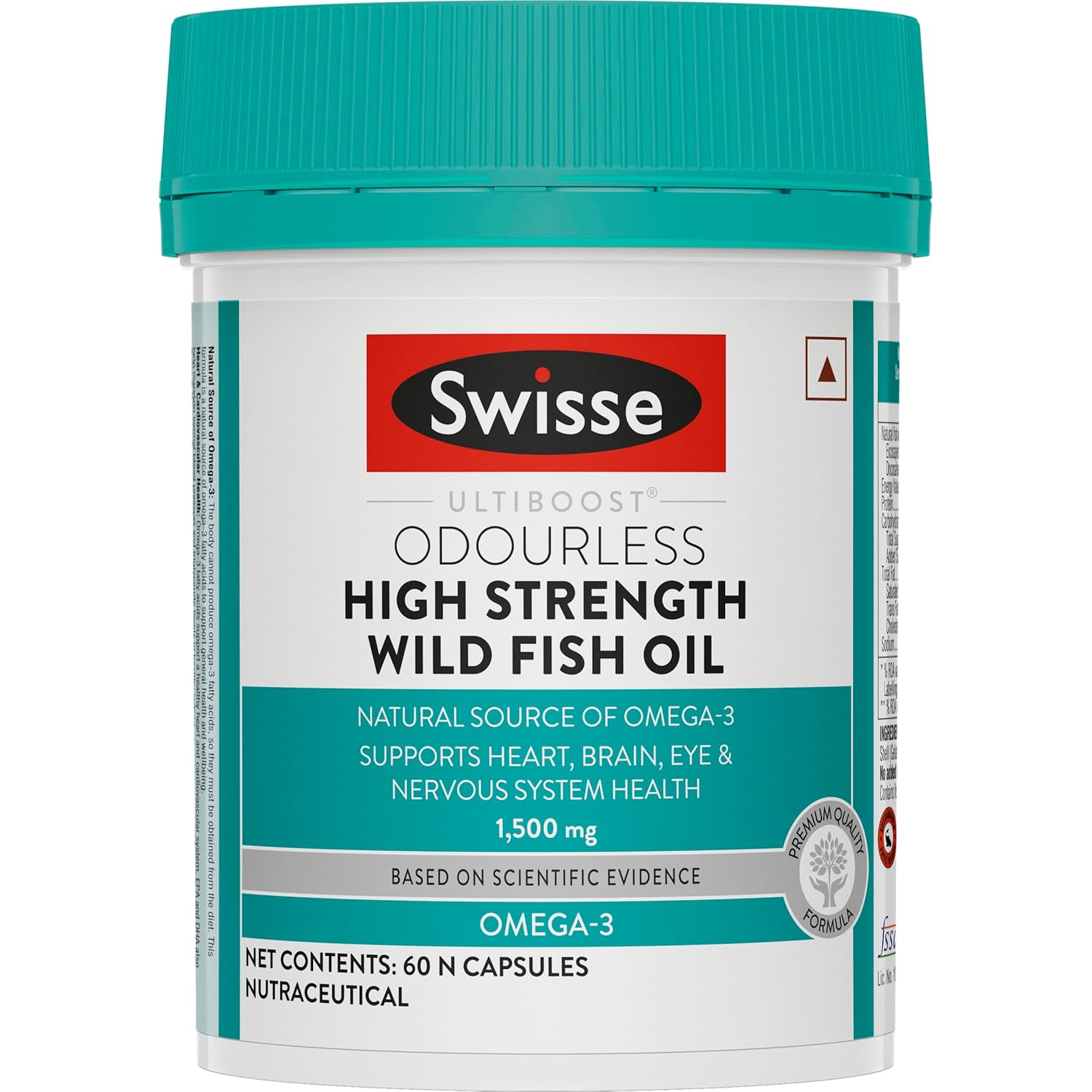 Zephivo Swisse Fish Oil with 1500mg Omega 3 In One Capsule (Only One Capsule Per Serving) Manufactured In Australia, Highest Omega-3 Content In One Capsule - 60 Days Pack