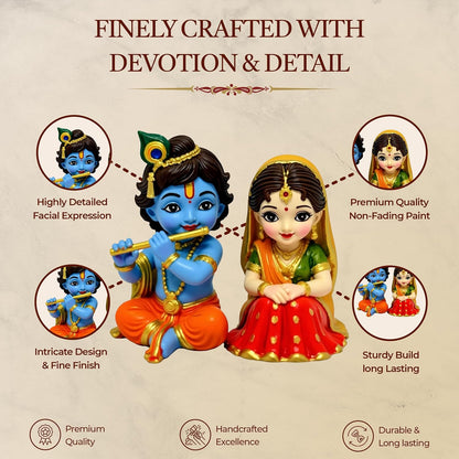 UNOVATE Radha Krishna Idol for Gift | Car Dashboard | Radha Krishna Murti