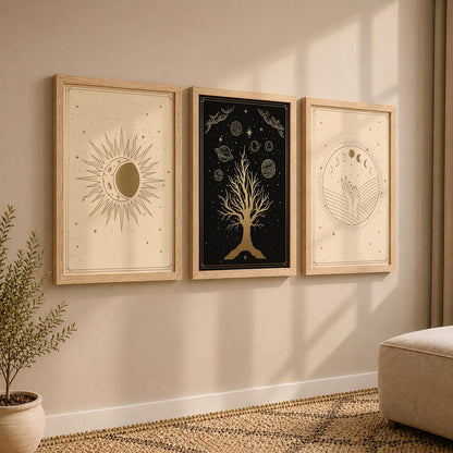 Wall Paintings for Home Decoration | Set of 3 Modern Framed Posters for Living Room, Bedroom & Office | Stylish Wall Art for Interior Décor Set of 3 (Art-11, 10x13inch)