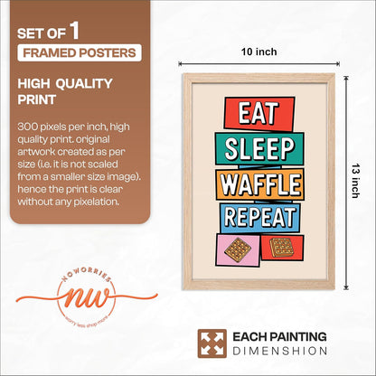Framed Food Wall Art for Kitchen, Restaurant & Cafe Decor, Natural Synthetic Wood Frame, 300 GSM Premium Art Print, Illustration, 10x13 Inches, ART-6