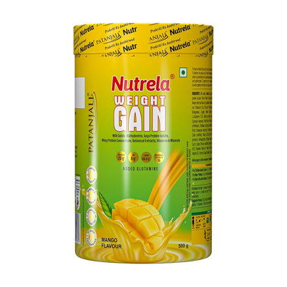 Nutrela Weight Gainer | 500g | High-Calorie Mass Gainer with Vitamins & Khandsari Sugar | Ideal for Men & Women