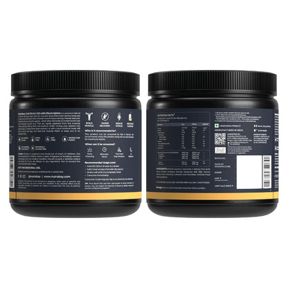 Nutrabay Gold BCAA 2:1:1 with Electrolytes 5000 mg Vegan BCAAs per Serving – Pre/Post Workout Drink for Muscle Build Up & Faster Recovery - Tested for Purity - No Banned Substances – 250g, Guava
