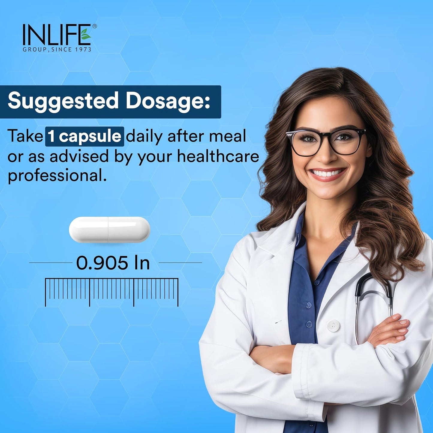 INLIFE B Complex Supplements B1, B2, B3, B5, B6, Biotin, with Vitamin B12, Folic Acid, Alpha Lipoic Acid, Inositol & Choline | For Energy & Metabolism | For Men Women - 60 Vegetarian Capsules