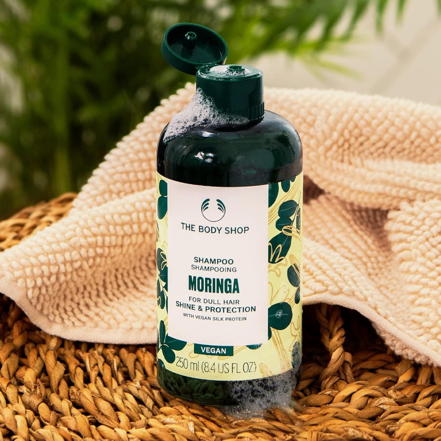 The Body Shop Vegan Moringa Shine & Protection Shampoo, 250 Ml - For Dull Hair | Vegan