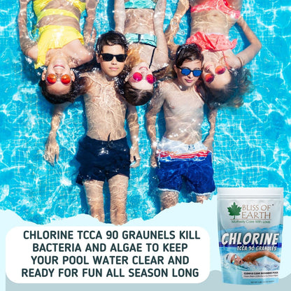 Bliss of Earth Japanese Chlorine Powder for Pool 453g, Clean & Clear Swimming Pool, Kills Bacteria & Stops Algae, Pool Disinfectant Granular Chlorine