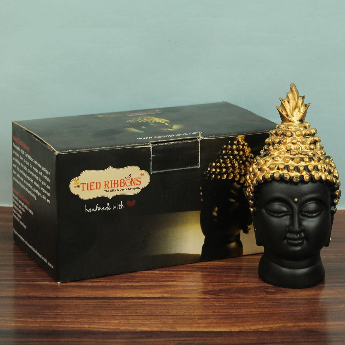 Resin Buddha Head Idol Statue Showpiece (Golden, 13.7 cm X 6.3 cm) - Decoration Items for Home Decor Mandir Temple Pooja Room Living Room Table Office Decorative Gifts