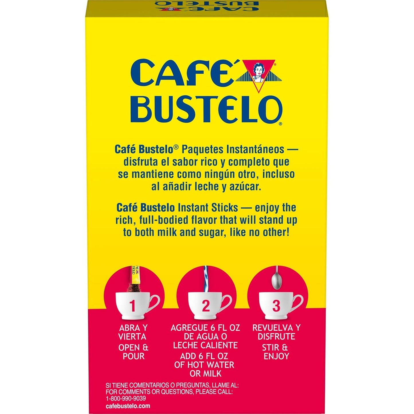 Café Bustelo Espresso Style Dark Roast Instant Coffee, 6 Count Single Serve Packets