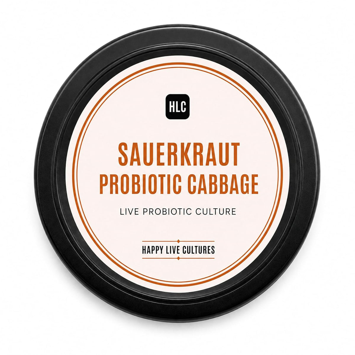 Sauerkraut Probiotic Cabbage | Naturally Fermented | Organic, Raw, Artisanal, Plant-Based, Preservative Free | Happy Live Cultures (250 Grams)
