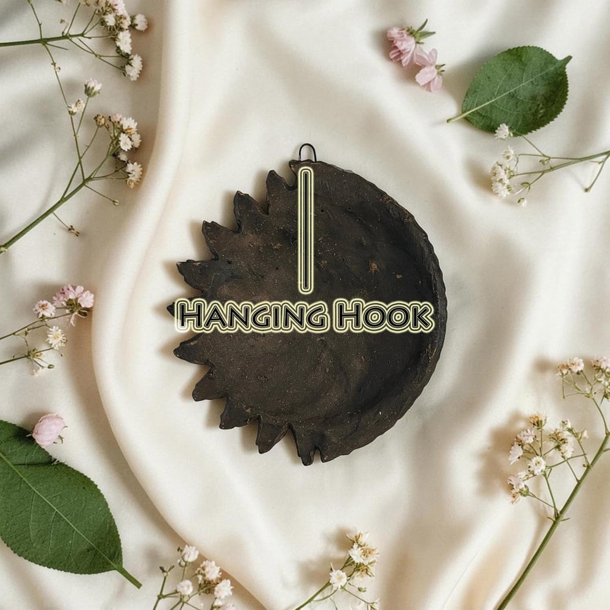 Sun Moon Terracotta Wall Hanging | Hand-Painted Sun & Moon Figurine Spiritual Wall Decor for Main Door Entrance, Home, Office & Vastu Decoration | Spiritual Wall Art (14x14 CM)