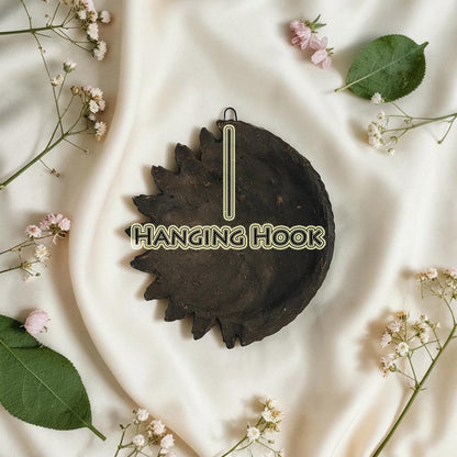 Sun Moon Terracotta Wall Hanging | Hand-Painted Sun & Moon Figurine Spiritual Wall Decor for Main Door Entrance, Home, Office & Vastu Decoration | Spiritual Wall Art (14x14 CM)