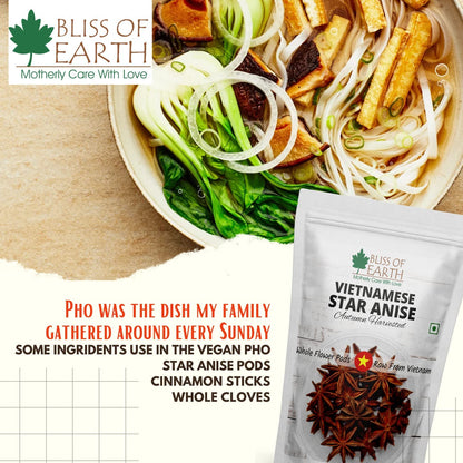 Bliss of Earth 100gm Star Anise Whole spices, Chakra Phool, Vietnamese badiyan, For Exotic Tea & Indian Cuisines