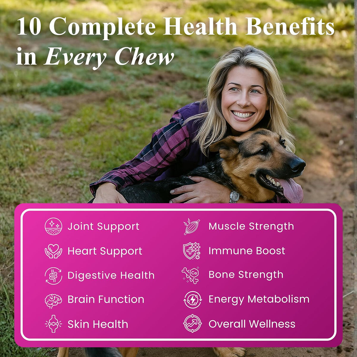 Petroyale Senior Support Dog Supplements – All-in-One Senior Dog Supplements for Mobility, Hip & Joint, Brain, Heart & Eye Health – Immune Support Vitamins (Dog Senior Support 60 Soft Chews)