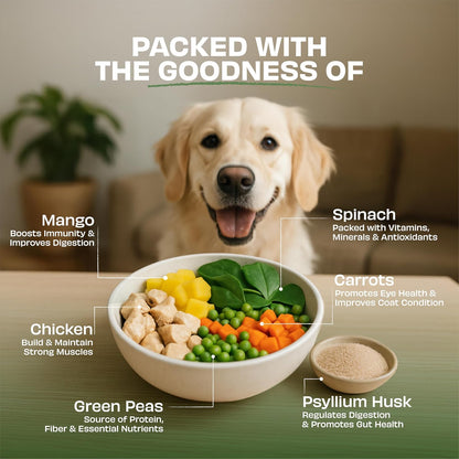 Pawfect Nature's Feast Freeze-Dried Treats with Asian Greens for Dogs | Superman Edition | 80% Chicken, 20% Veggies & Fruits|100% Natural|Grain-Free|High Protein Training Treat (50g/1.76oz)