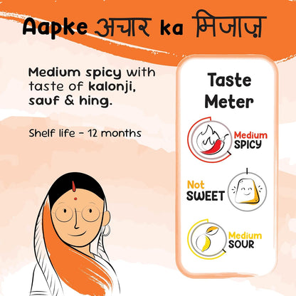 FarmDidi Punjabi Mango Pickle in Fresh Homemade Sour & Slightly Spicy Dry Aam Ka Achaar North Indian Punjabi Style Pickle Made With Less Oil No Chemical Preservatives