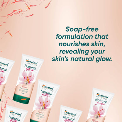 Himalaya skincare products with text on a pink background