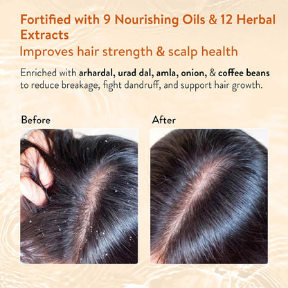 Ayouthveda Protein Hair Oil | Nourishing Oil to Repair Damage | With Bhringraj, Coffee, Arhar & Urad Dal | Blend of 9 Nourishing Oils and 12 Herbal Extracts | Helps Improve Hair Strength, Shine & Softness | For All Hair Types | 100 ml