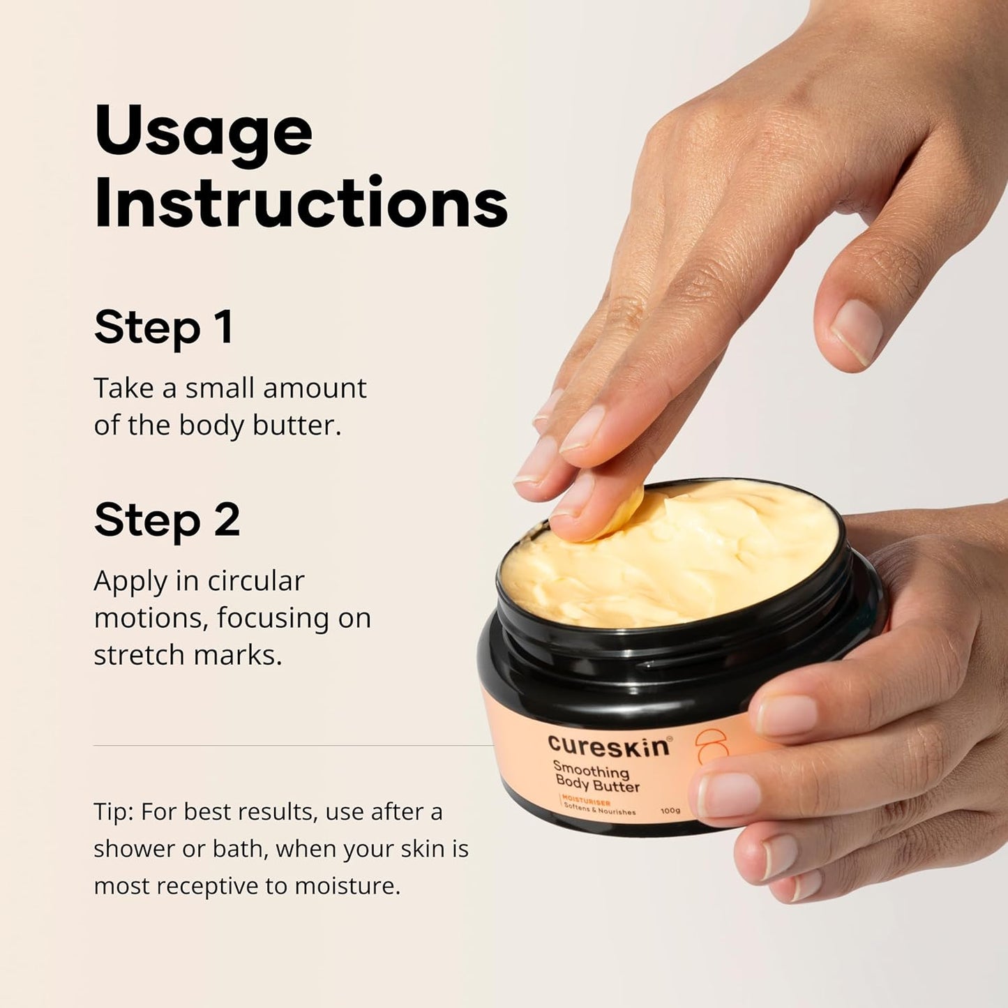 Cureskin Smoothing Body Butter Stretch Marks Cream for Women and Men | Stretch Marks Removal Cream for Women