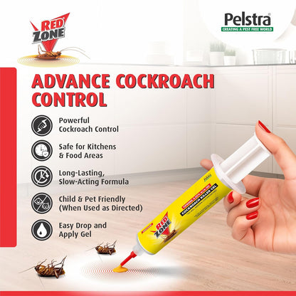 REDZONE Cockroach Killer Gel - 35g, Advance Formula Strong & Effective Long-Lasting Cockroach Gel for Home, Kitchen & Office, Anti Roach with Eco-Friendly, Easy to Use, Fragrance Free (Pack of 1)